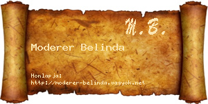 Moderer Belinda névjegykártya
